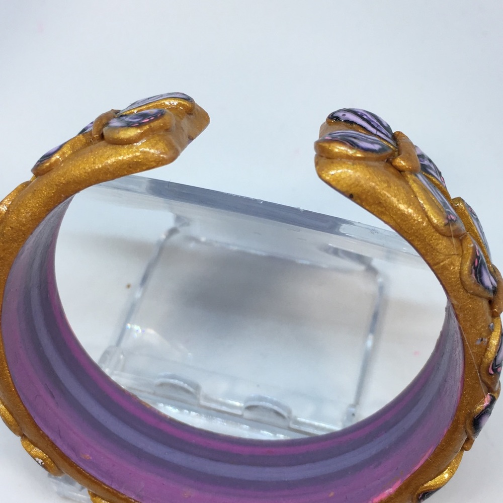 Handmade Polymer Clay Bracelet, Handmade Jewelry, Bangle Bracelet - Picture 5 of 5
